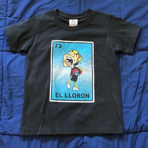 Boys T-Shirt El Lloron Black size Medium - Picture 1 of 3